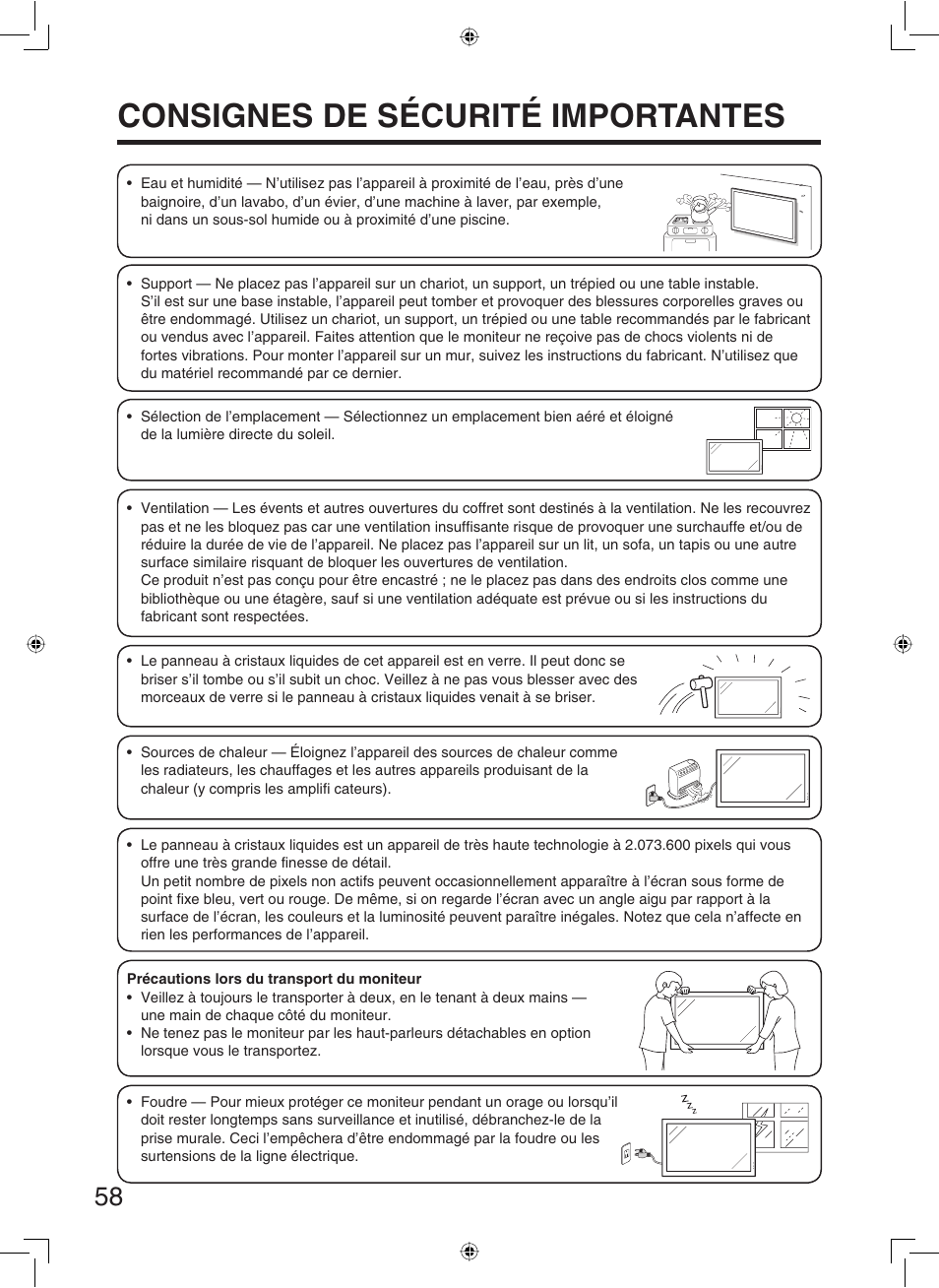 Consignes de sécurité importantes | Sharp TL-M5200 User Manual | Page 60 / 76