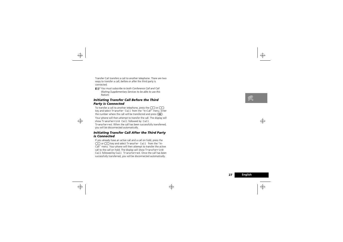 Transfer call | Motorola M3588 User Manual | Page 29 / 76