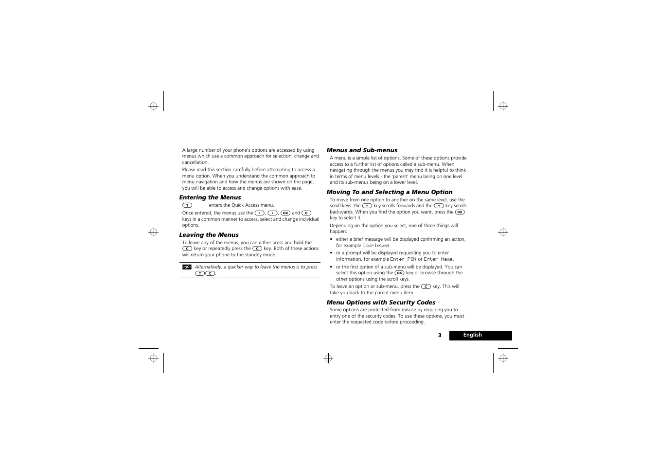 Menu navigation | Motorola M3588 User Manual | Page 5 / 76