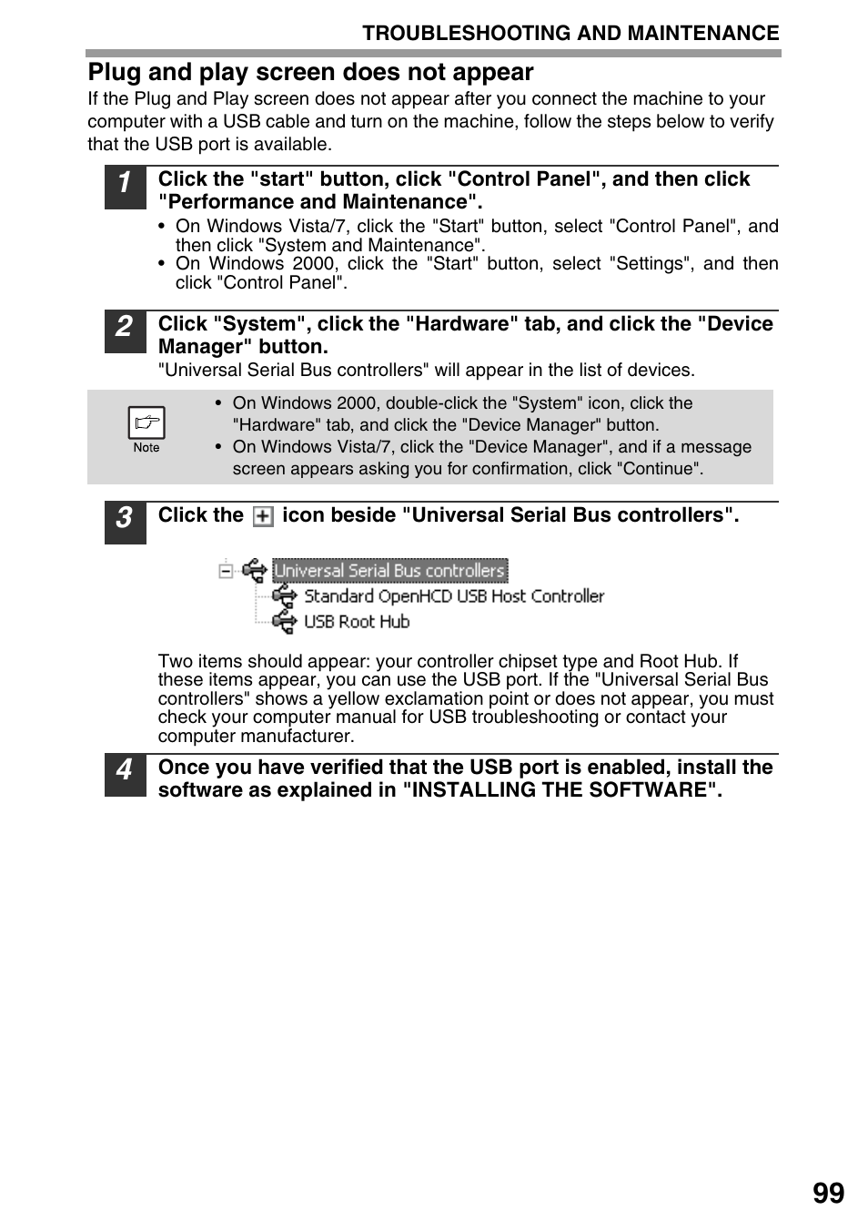 Plug and play screen does not appear | Sharp MX-B201D User Manual | Page 100 / 115