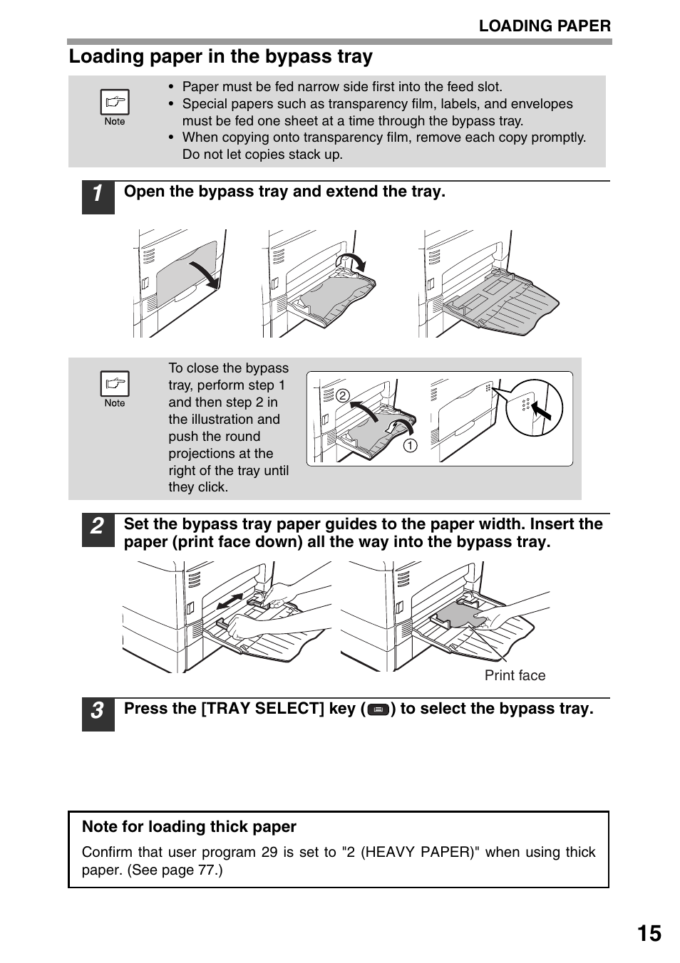 Loading paper in the bypass tray | Sharp MX-B201D User Manual | Page 16 / 115
