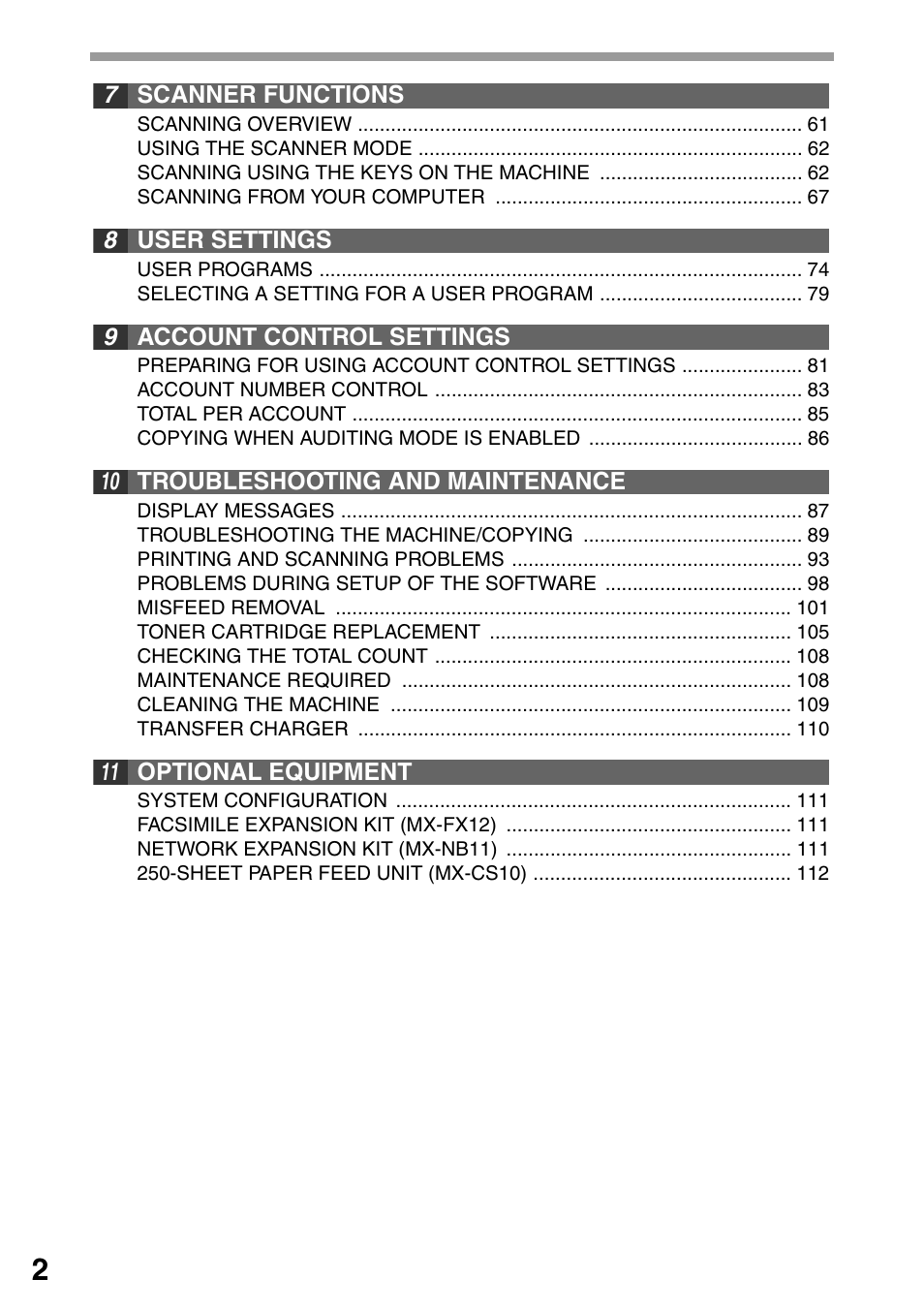 Sharp MX-B201D User Manual | Page 3 / 115