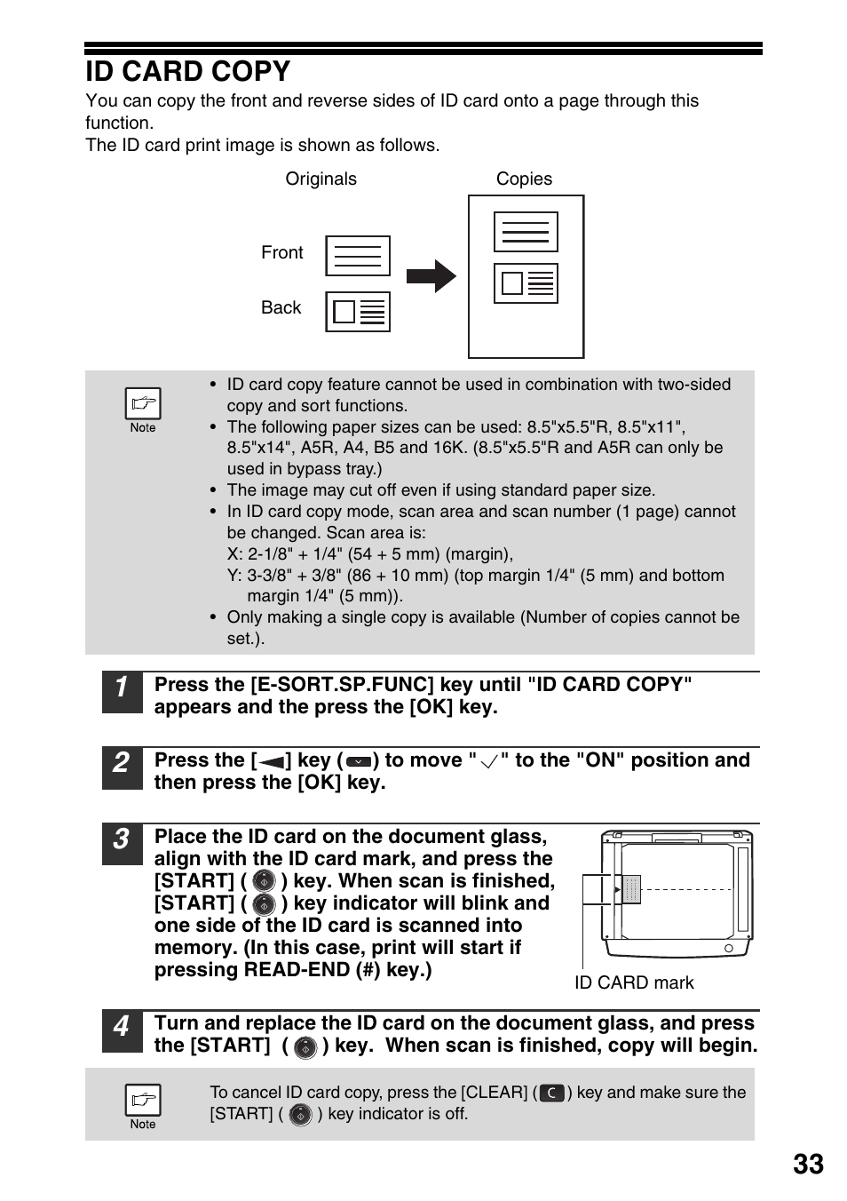 Id card copy, 33 id card copy | Sharp MX-B201D User Manual | Page 34 / 115
