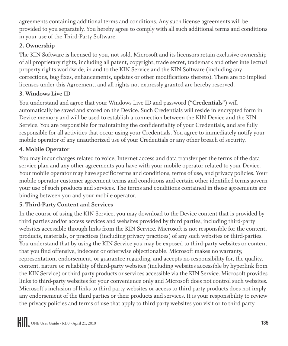 Sharp KIN One OMPB10ZU User Manual | Page 135 / 155