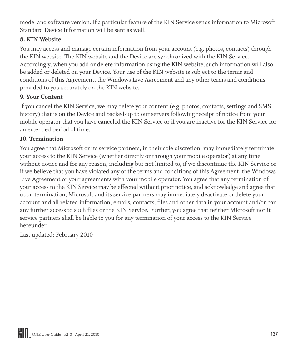 Sharp KIN One OMPB10ZU User Manual | Page 137 / 155