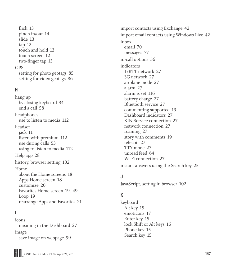 Sharp KIN One OMPB10ZU User Manual | Page 147 / 155