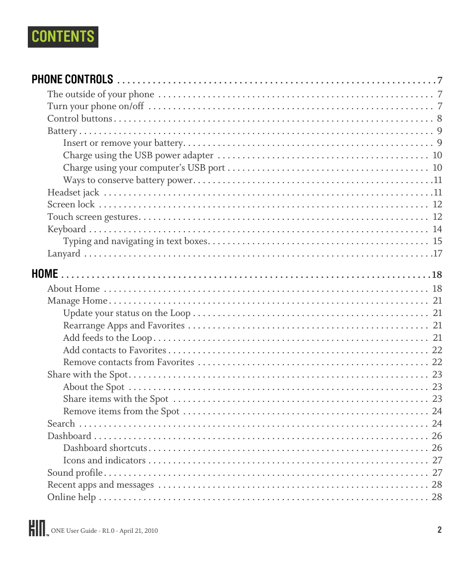 Sharp KIN One OMPB10ZU User Manual | Page 2 / 155