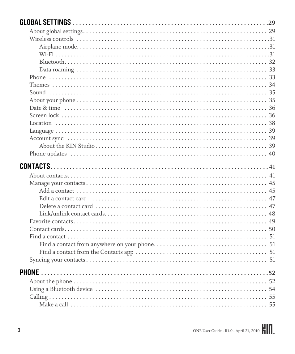 Sharp KIN One OMPB10ZU User Manual | Page 3 / 155