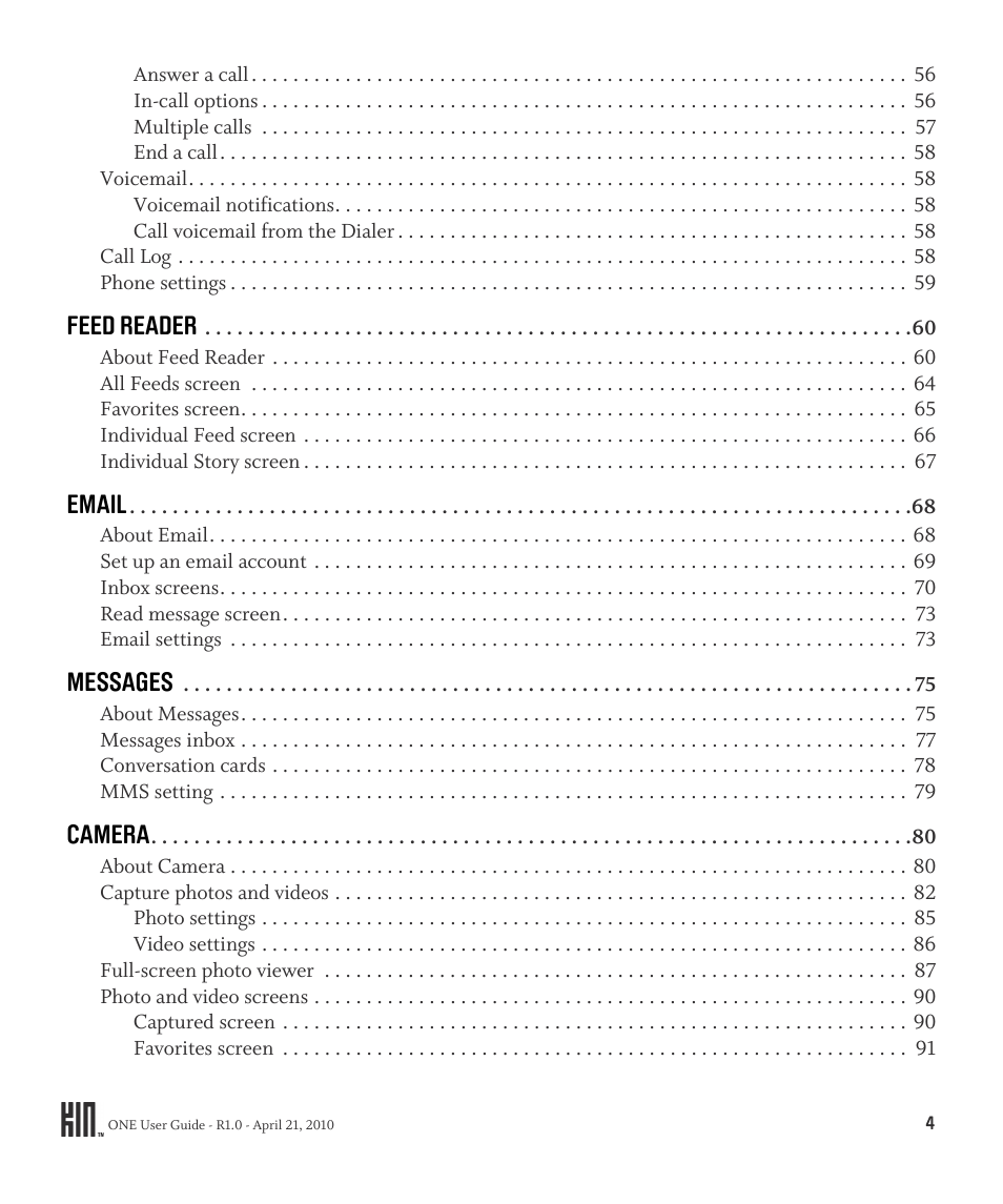 Sharp KIN One OMPB10ZU User Manual | Page 4 / 155