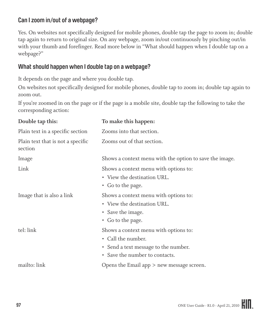 Sharp KIN One OMPB10ZU User Manual | Page 97 / 155