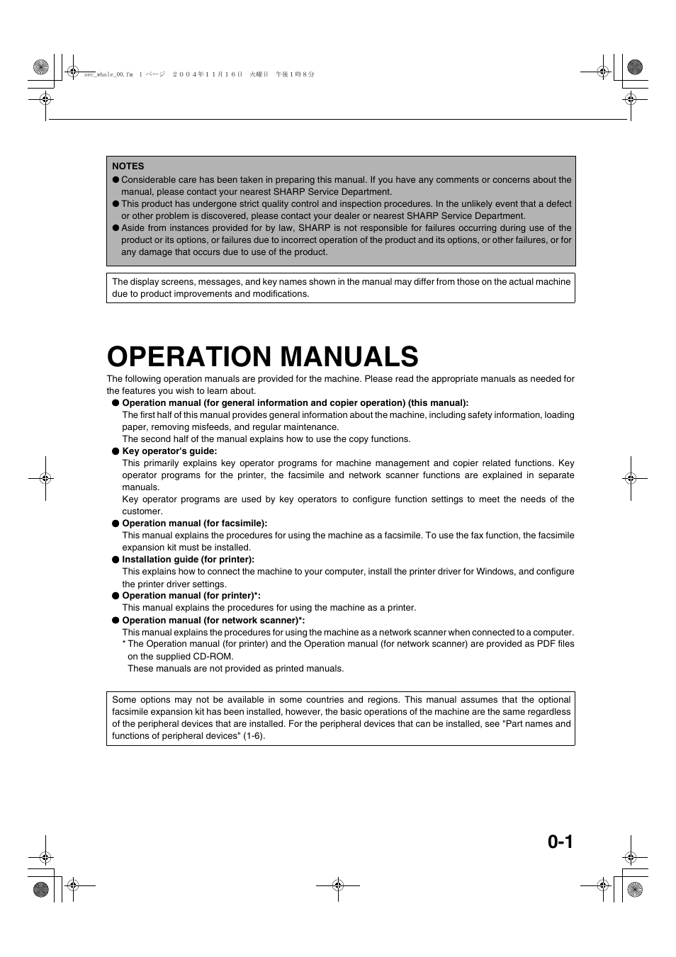 Operation manuals | Sharp AR-BC320 User Manual | Page 5 / 140