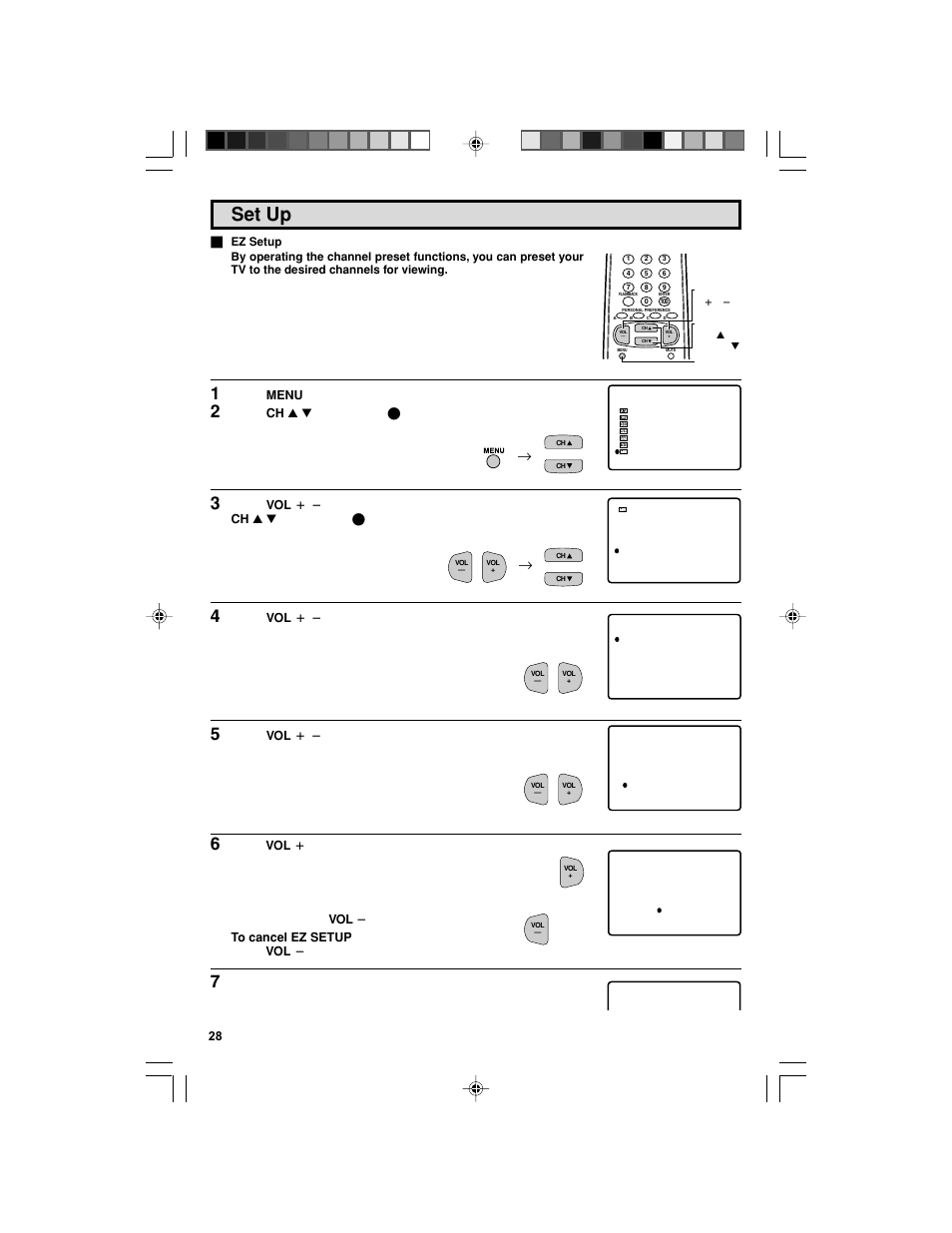 Set up | Sharp 32F543 User Manual | Page 28 / 47