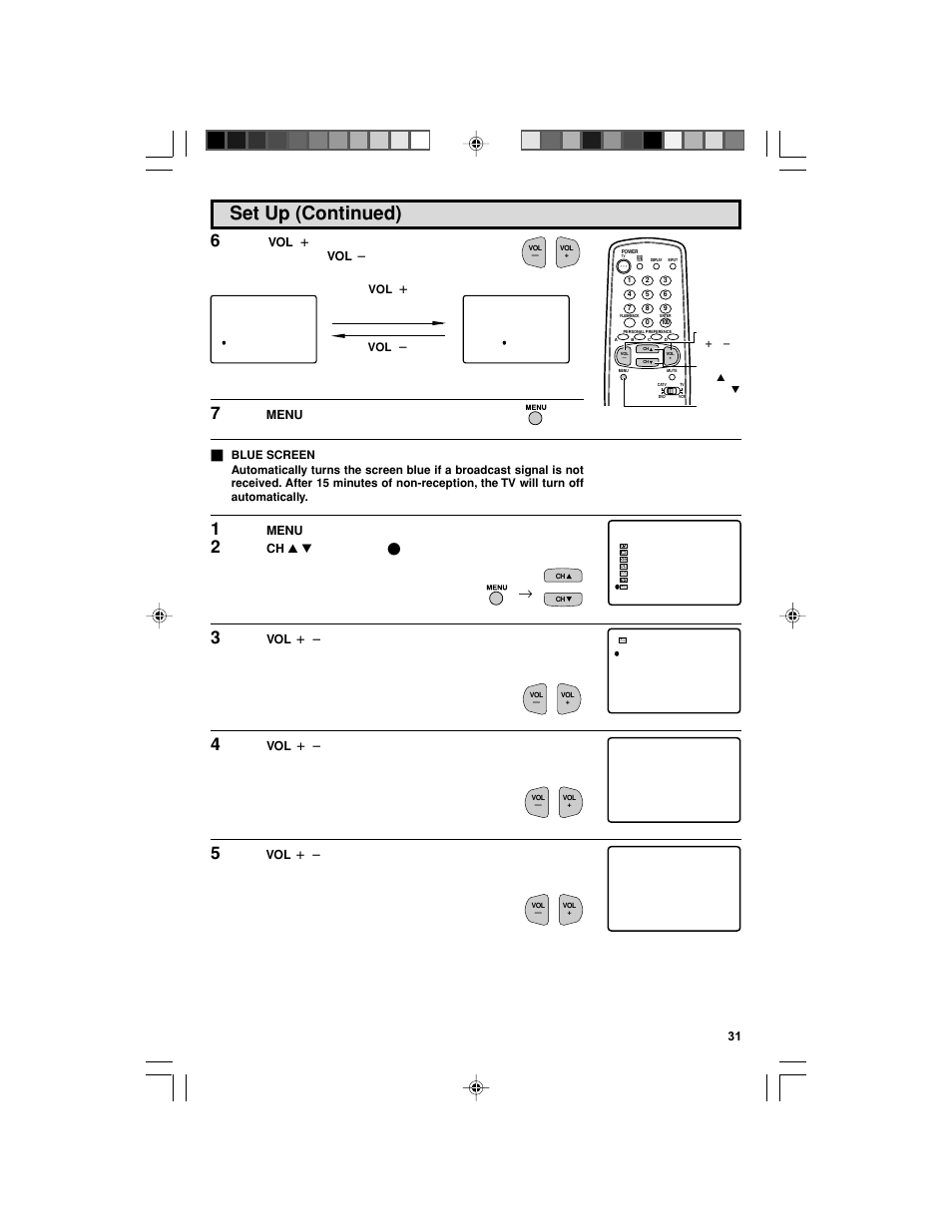 Set up (continued) | Sharp 32F543 User Manual | Page 31 / 47