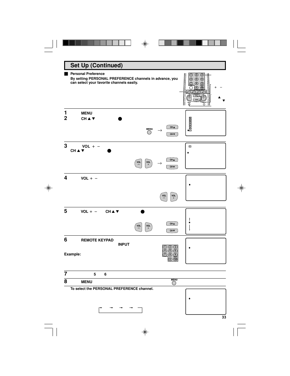 Set up (continued) | Sharp 32F543 User Manual | Page 33 / 47