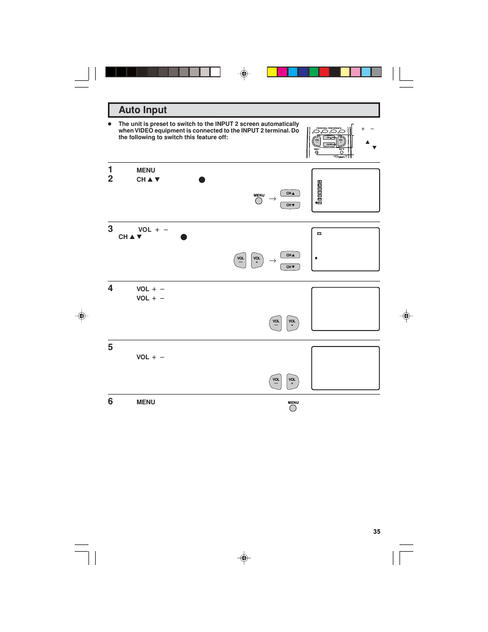 Auto input | Sharp 32F543 User Manual | Page 35 / 47