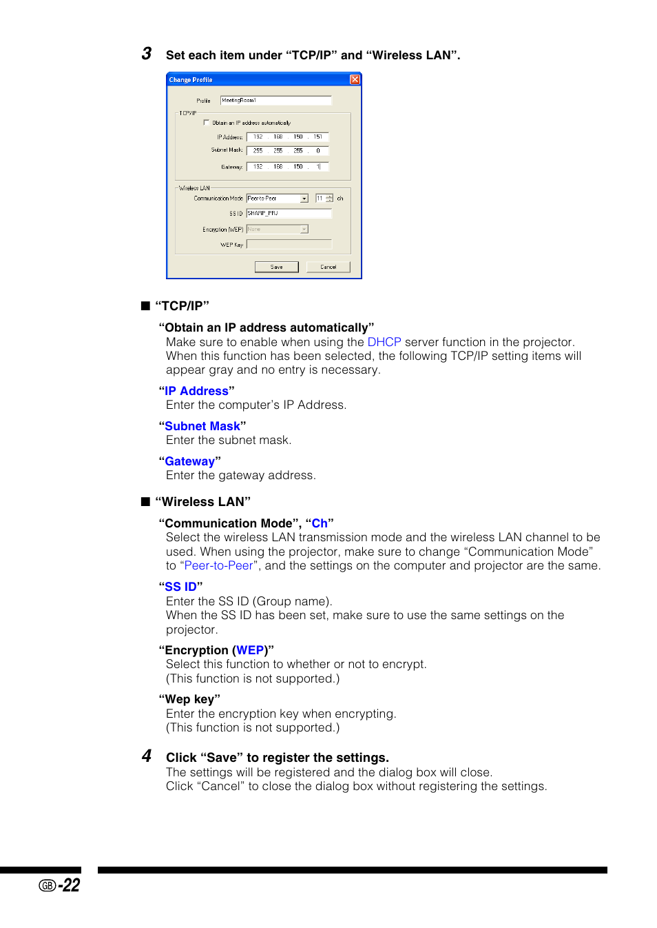 Sharp PG-M25X User Manual | Page 22 / 62