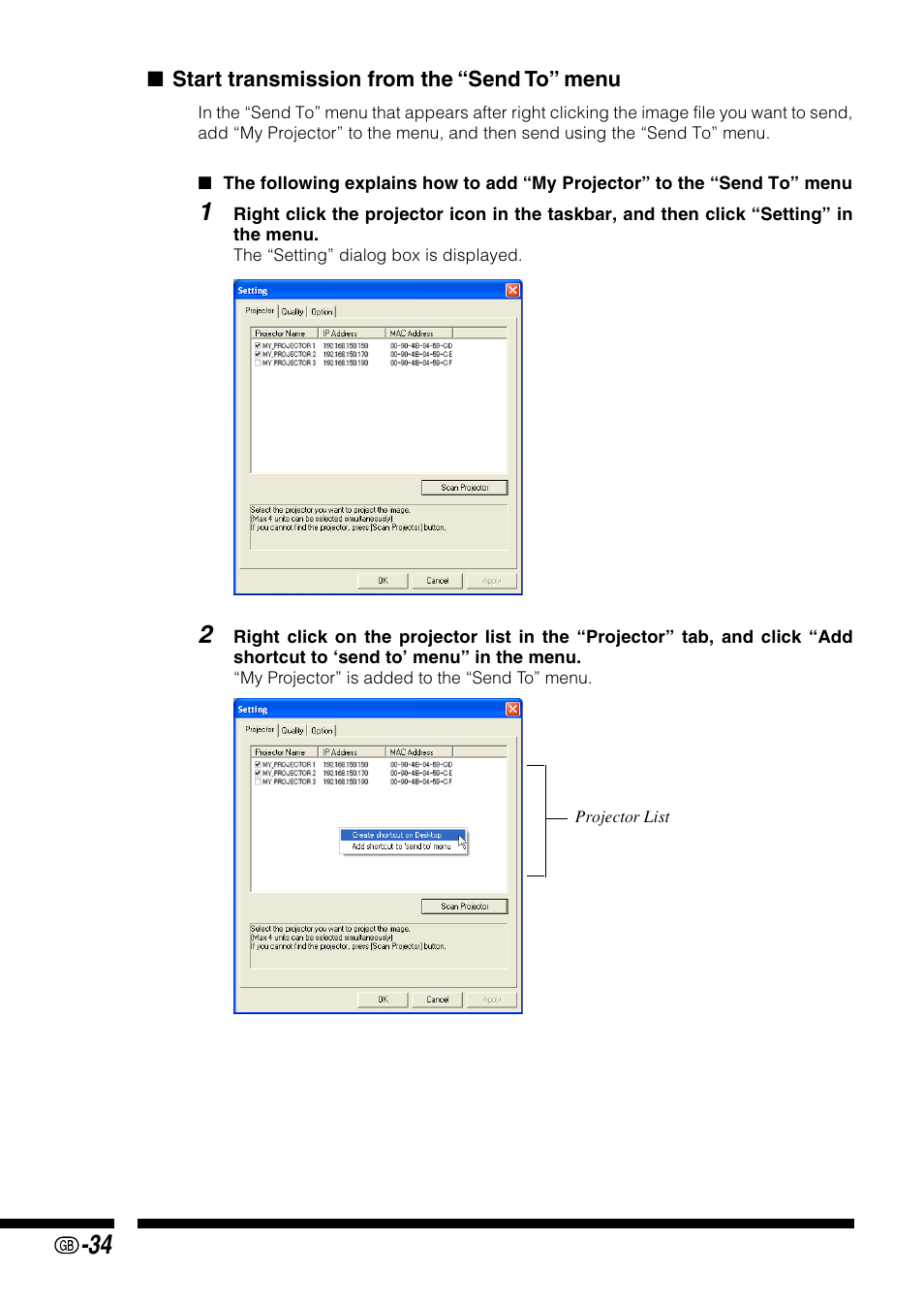 Sharp PG-M25X User Manual | Page 34 / 62