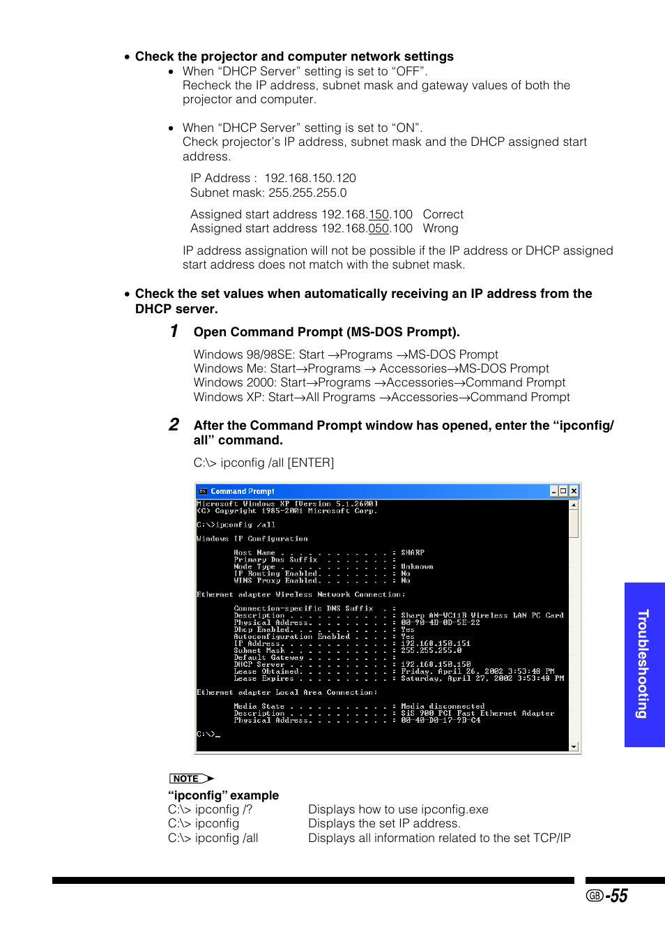 Sharp PG-M25X User Manual | Page 55 / 62