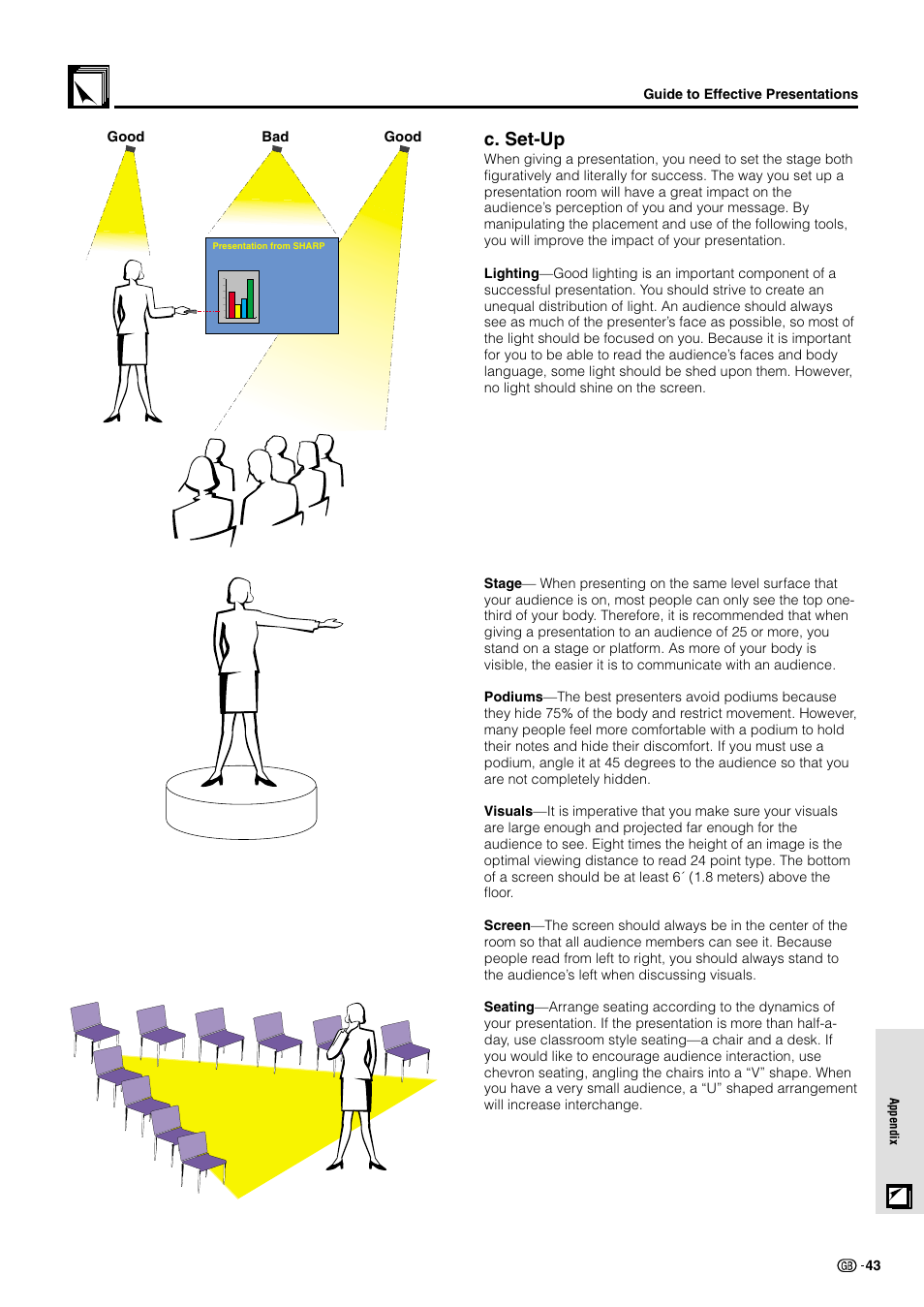 C. set-up | Sharp PG-M10X User Manual | Page 45 / 49