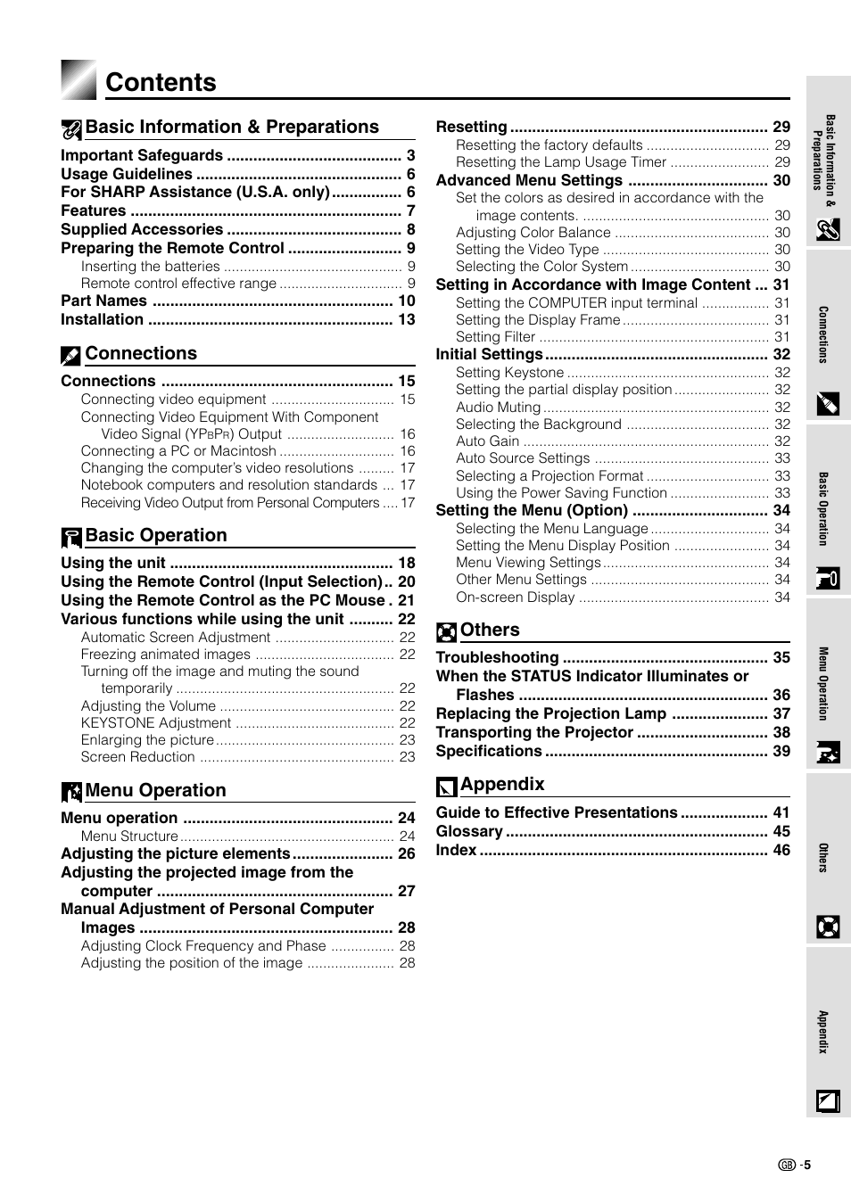 Sharp PG-M10X User Manual | Page 7 / 49