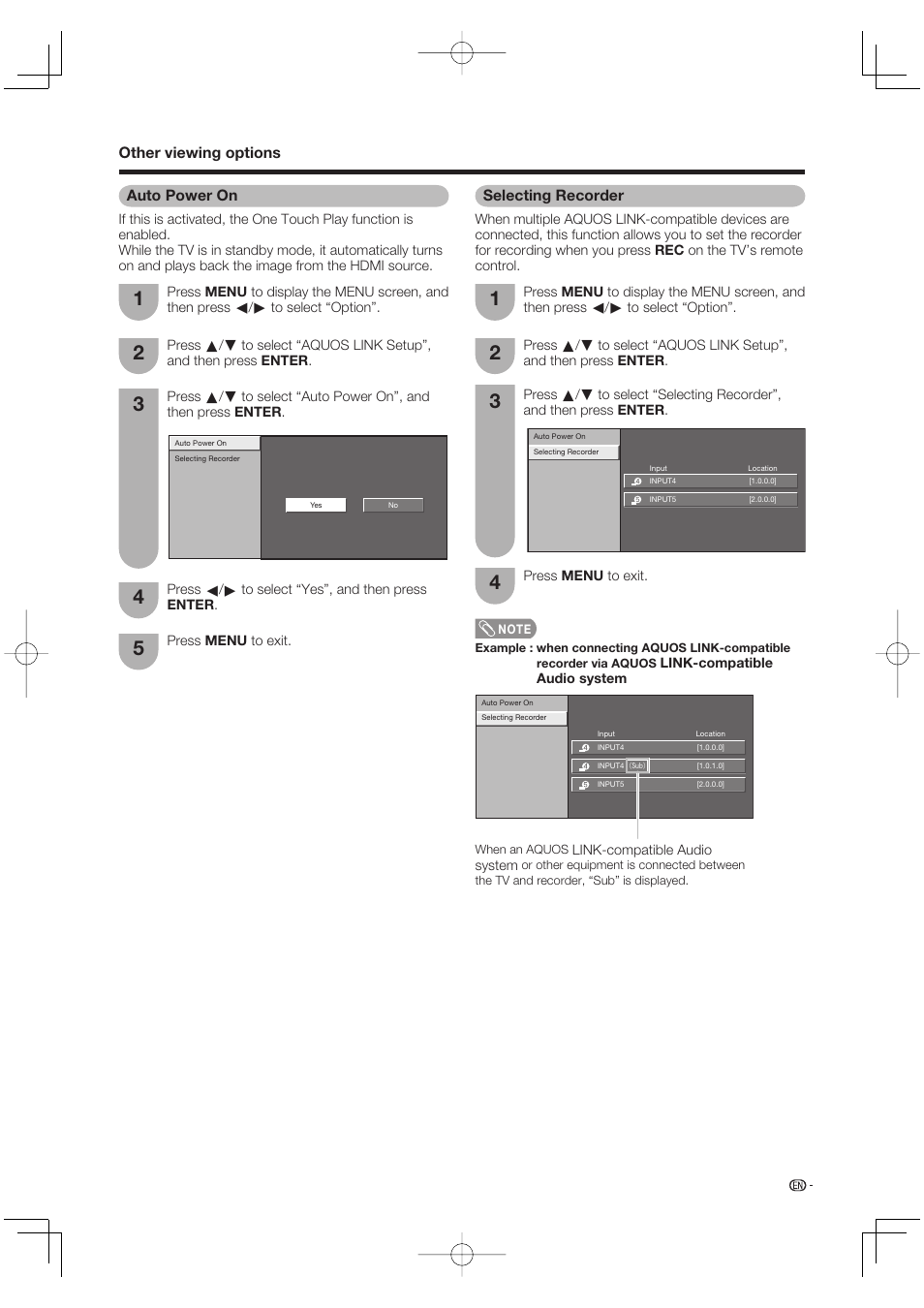 Other viewing options | Sharp Aquos LC 65D64U User Manual | Page 57 / 70