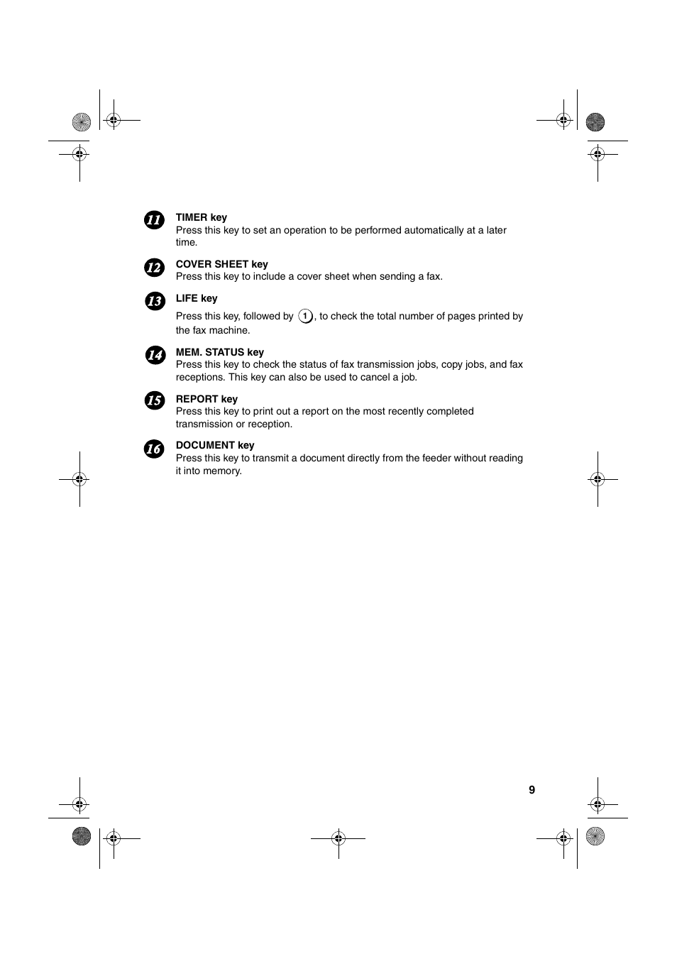 Sharp FO-4400 User Manual | Page 11 / 140