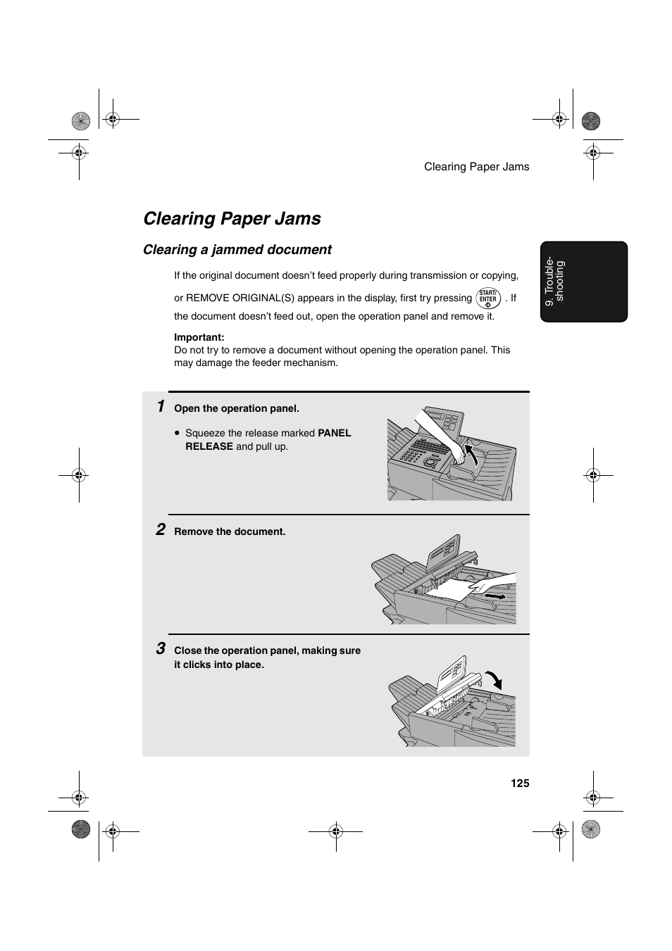 Clearing paper jams | Sharp FO-4400 User Manual | Page 127 / 140