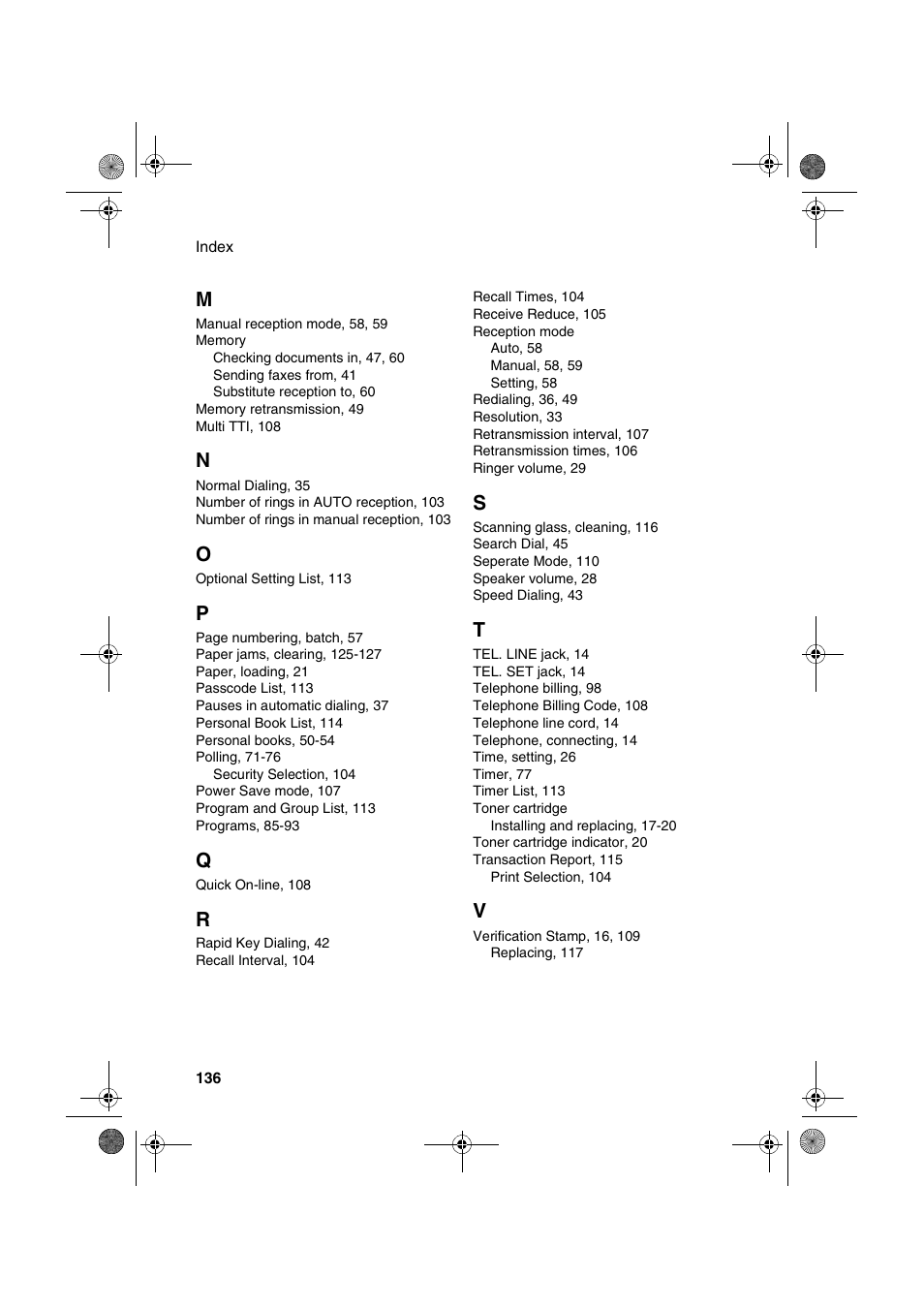 Sharp FO-4400 User Manual | Page 138 / 140