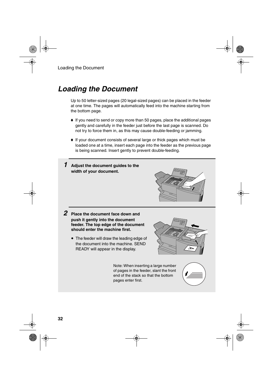 Loading the document | Sharp FO-4400 User Manual | Page 34 / 140