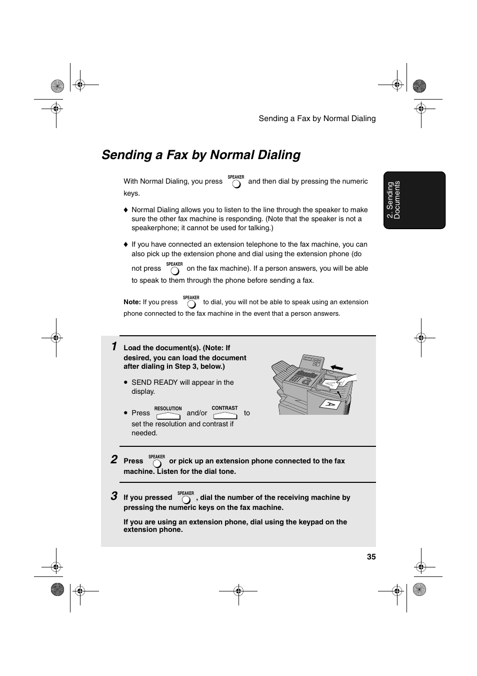 Sending a fax by normal dialing | Sharp FO-4400 User Manual | Page 37 / 140