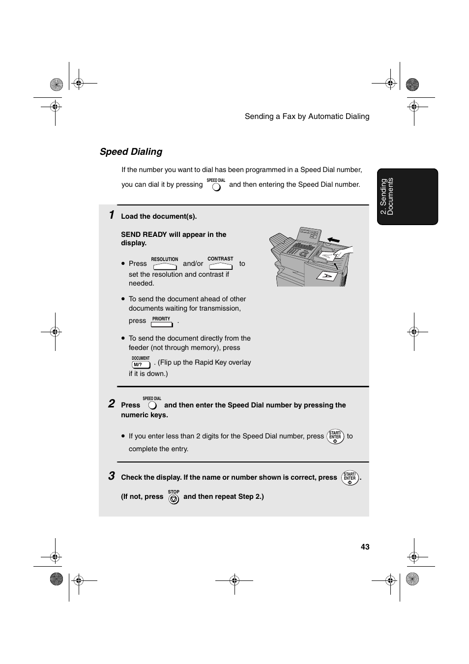 Speed dialing | Sharp FO-4400 User Manual | Page 45 / 140