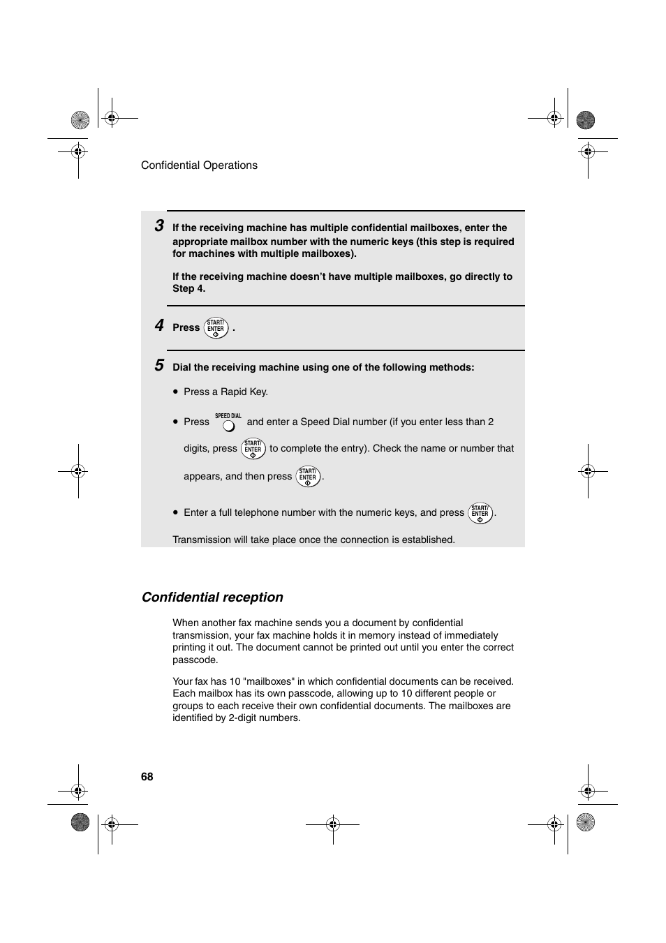 Confidential reception | Sharp FO-4400 User Manual | Page 70 / 140