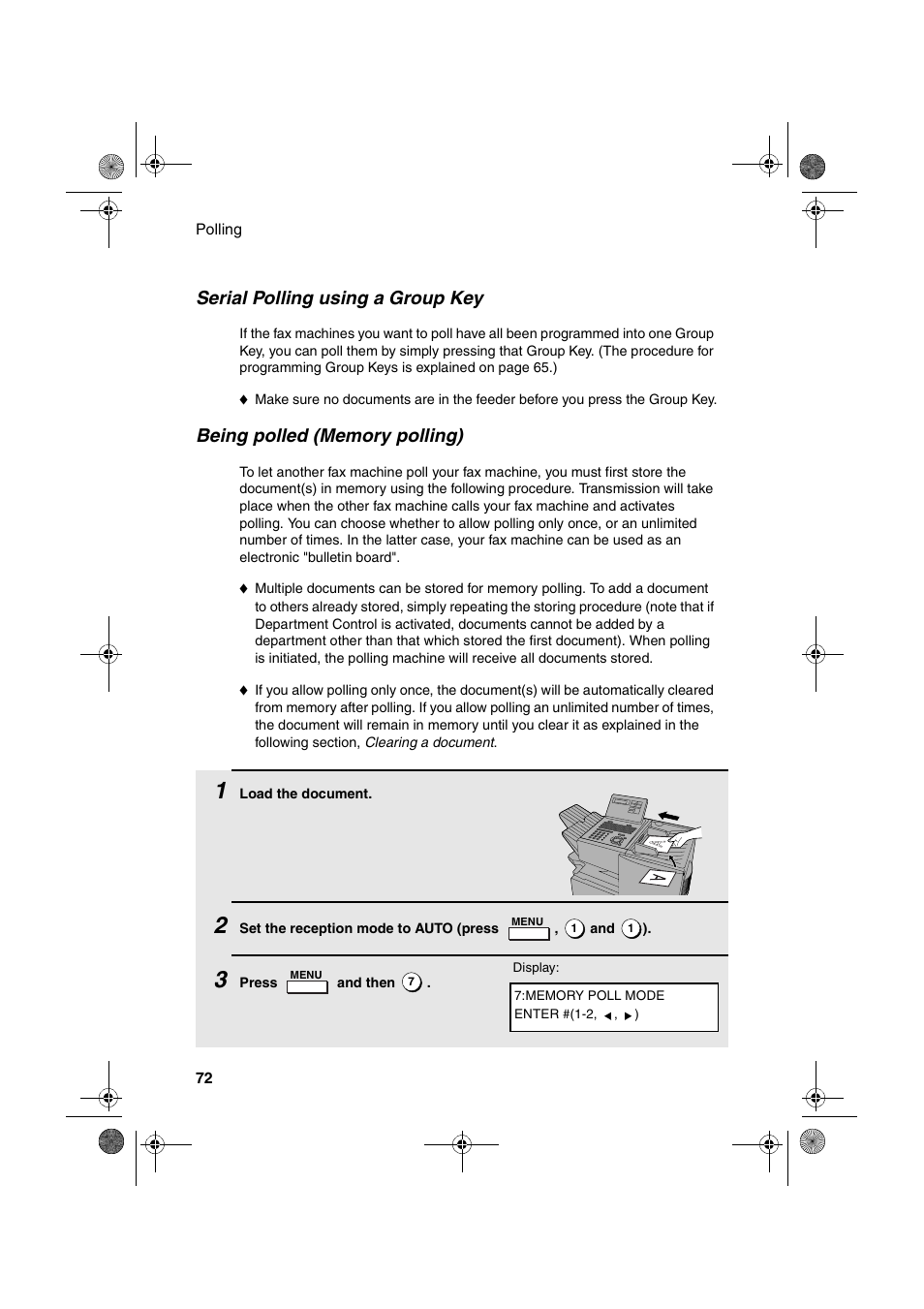 Serial polling using a group key | Sharp FO-4400 User Manual | Page 74 / 140