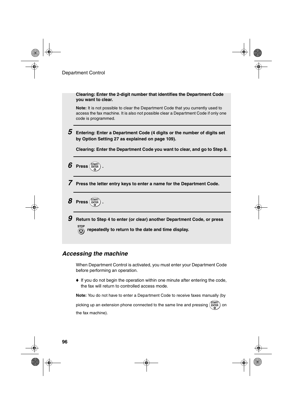 Accessing the machine | Sharp FO-4400 User Manual | Page 98 / 140