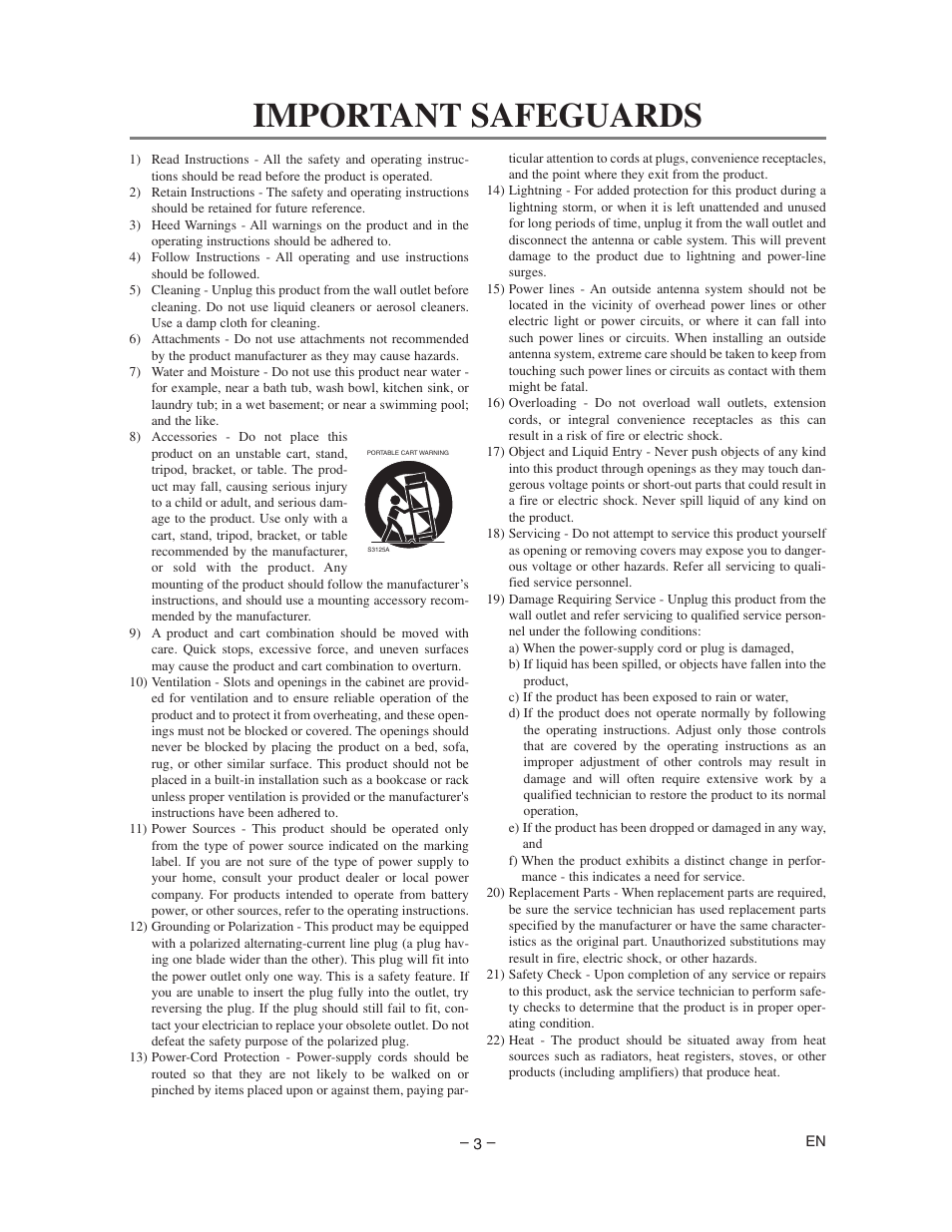 Important safeguards | Sharp DV-SL80U User Manual | Page 3 / 24