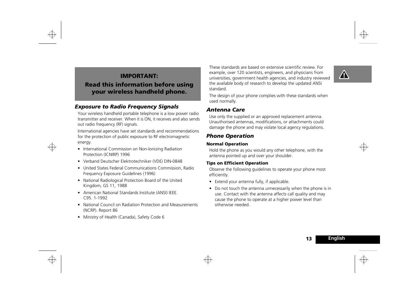 Safety information | Motorola Timeport 250 User Manual | Page 17 / 128