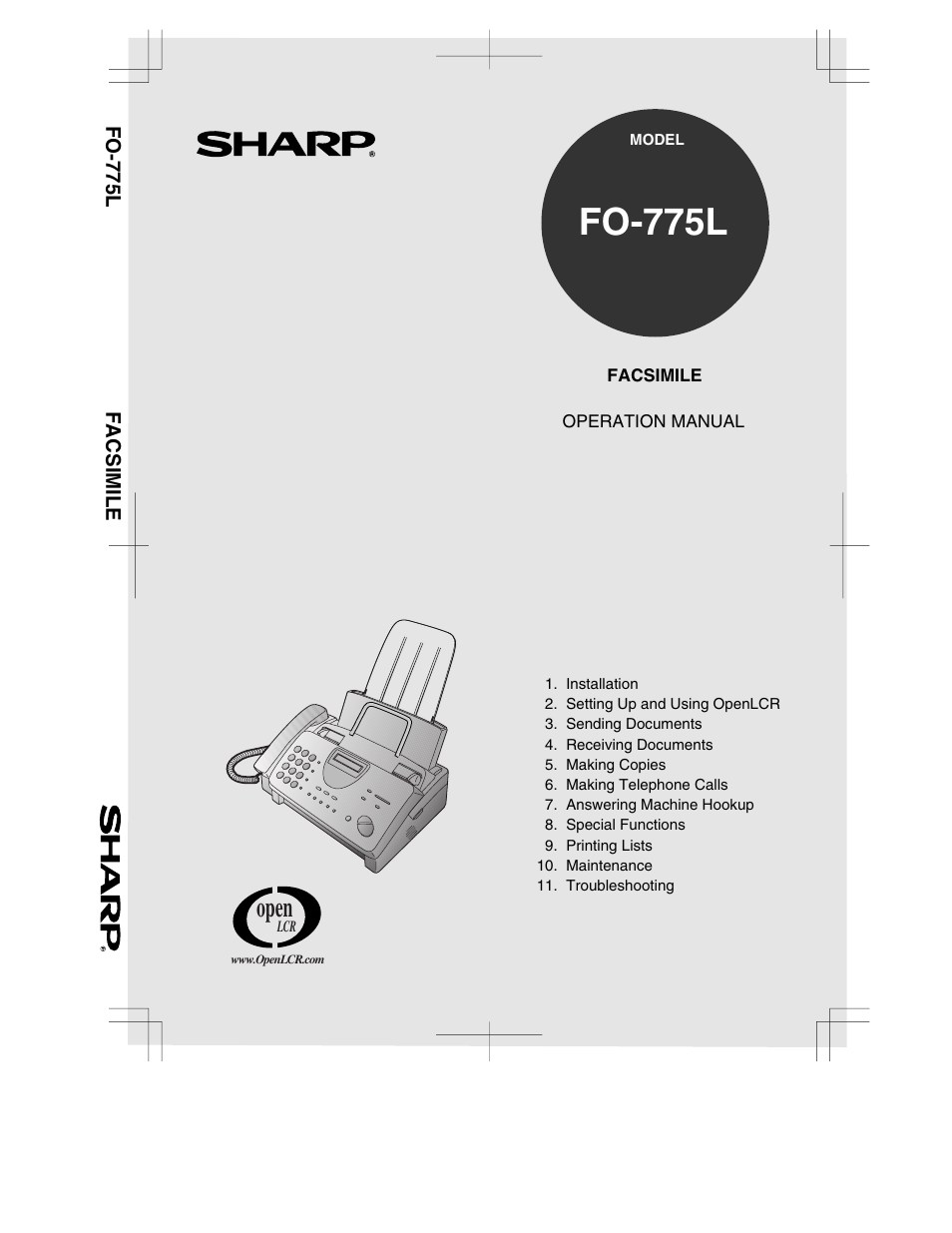 Sharp FO-775L User Manual | 156 pages