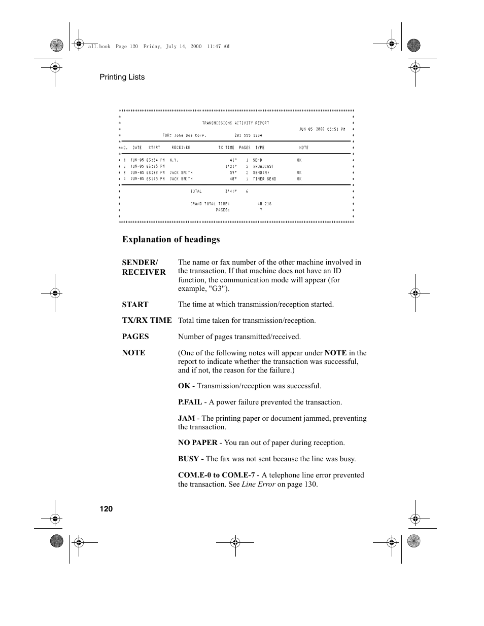 Sharp FO-775L User Manual | Page 122 / 156