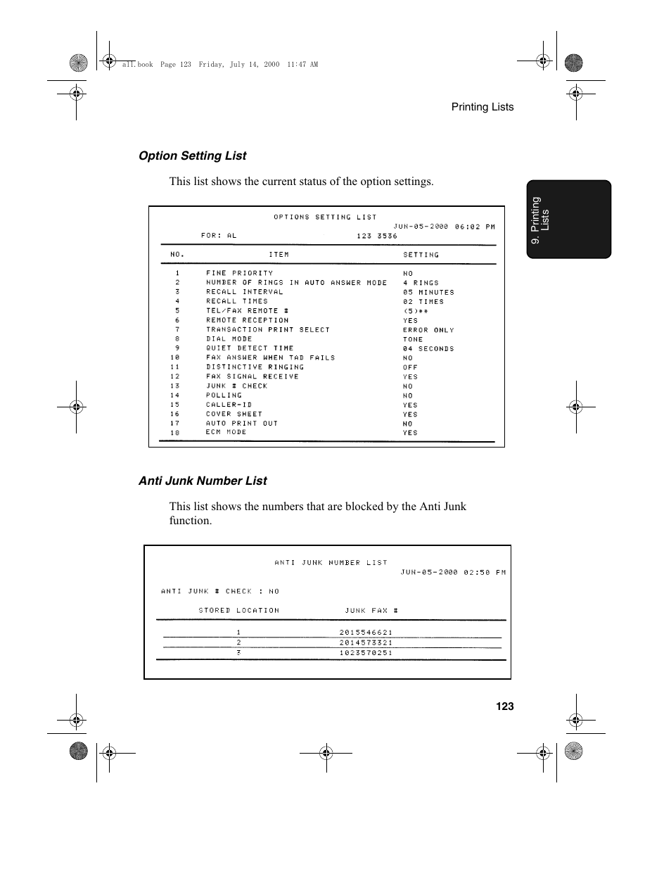 Sharp FO-775L User Manual | Page 125 / 156