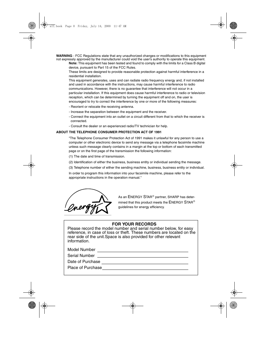 Sharp FO-775L User Manual | Page 2 / 156