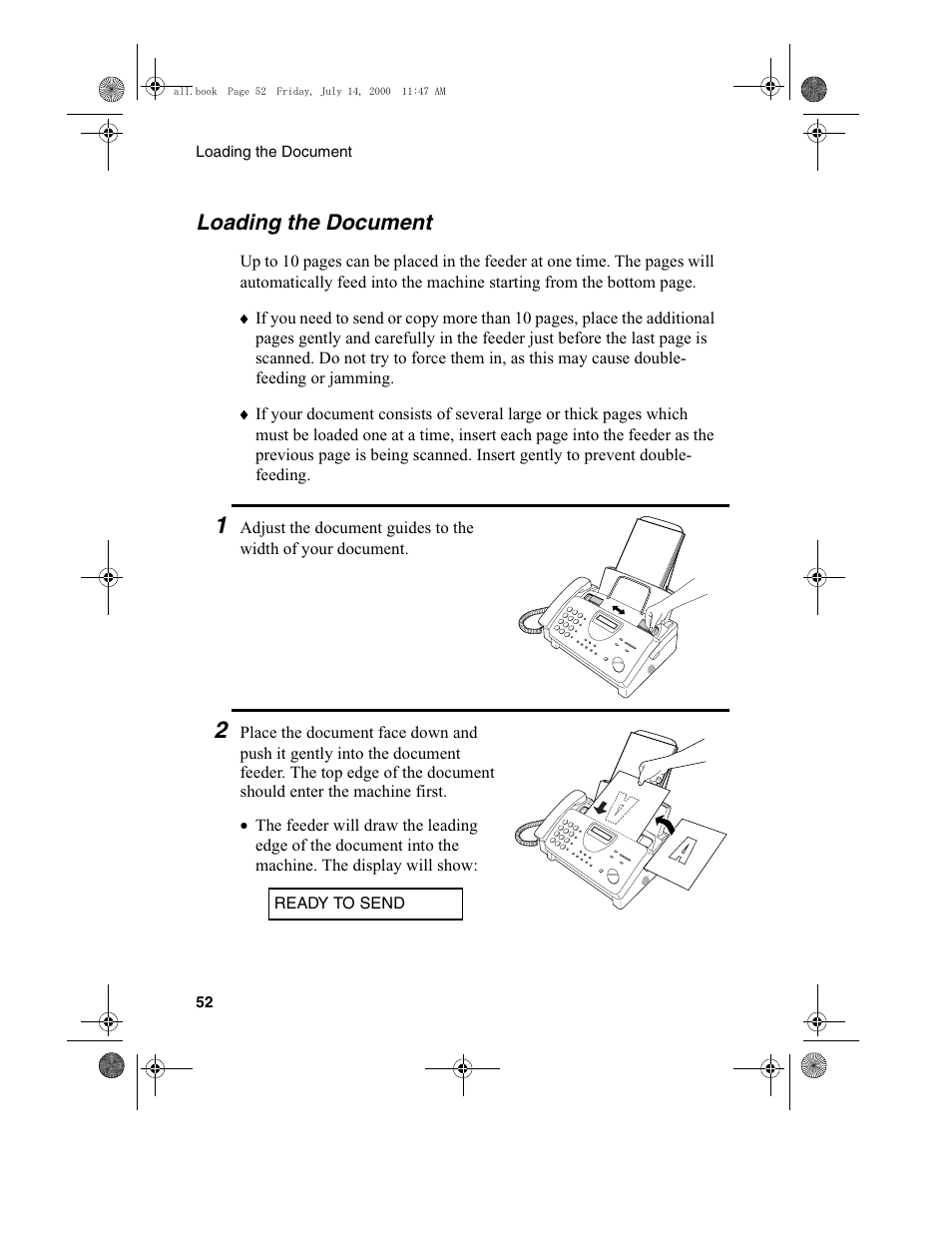 Loading the document | Sharp FO-775L User Manual | Page 54 / 156