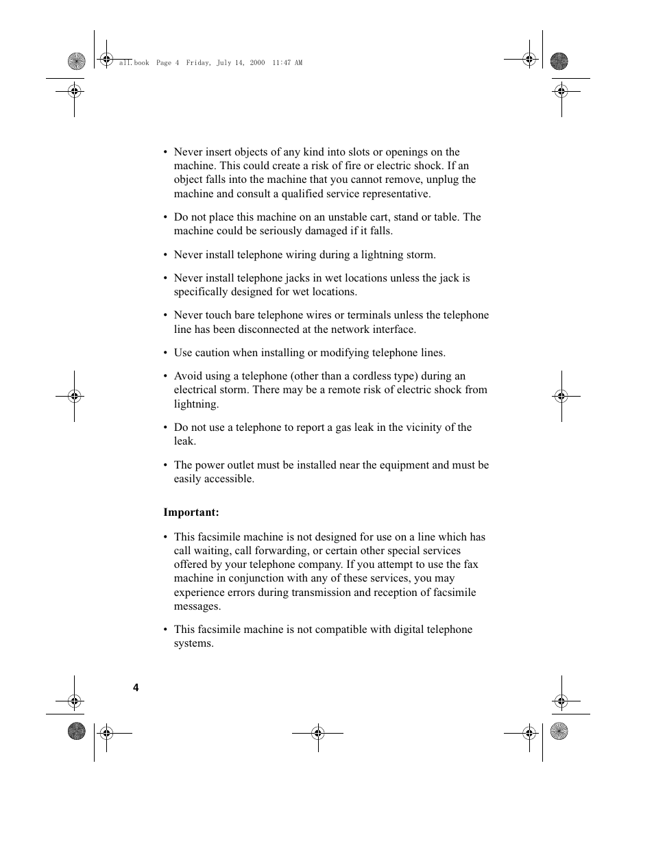 Sharp FO-775L User Manual | Page 6 / 156