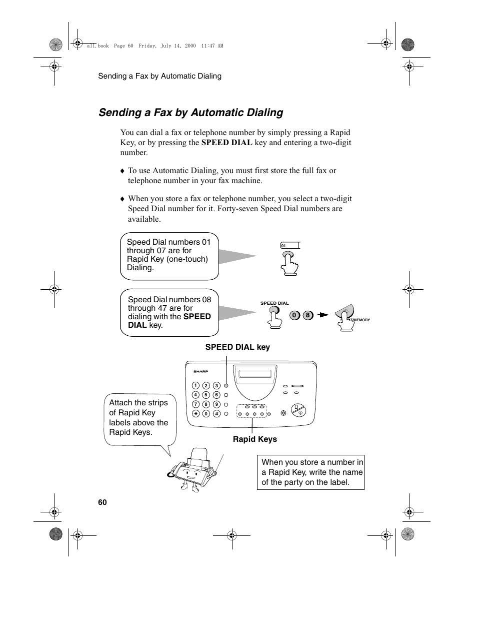 Sending a fax by automatic dialing | Sharp FO-775L User Manual | Page 62 / 156