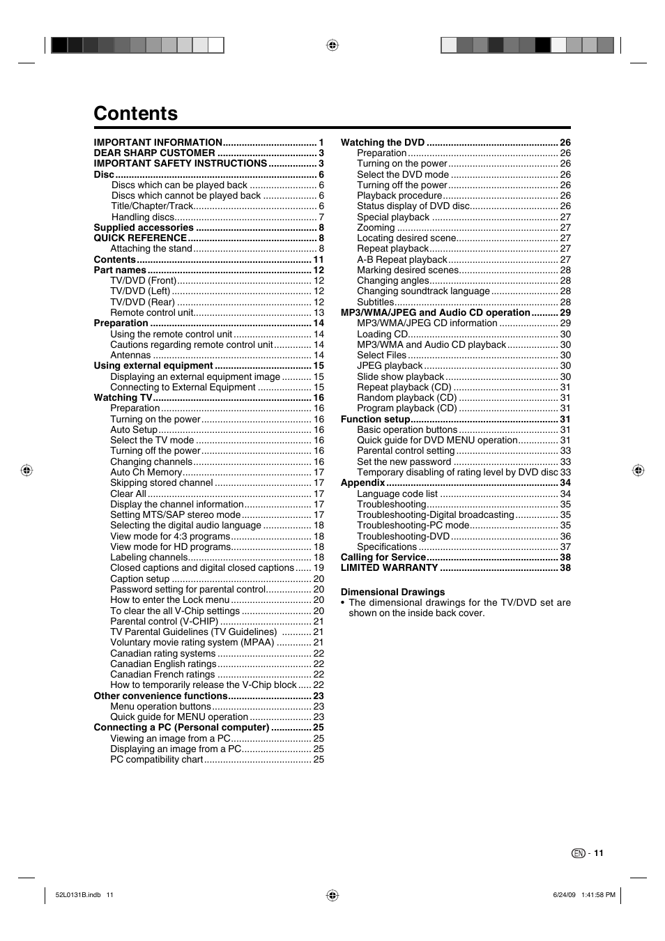 Sharp LC 26DV27UT User Manual | Page 13 / 40