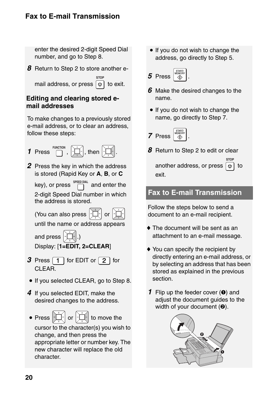 Fax to e-mail transmission | Sharp UX-B800SE User Manual | Page 22 / 76