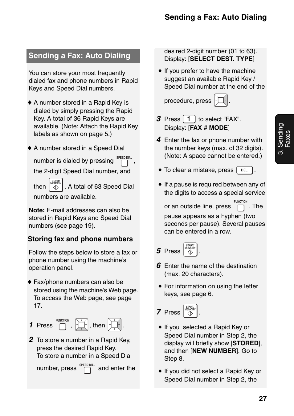 Sending a fax: auto dialing | Sharp UX-B800SE User Manual | Page 29 / 76