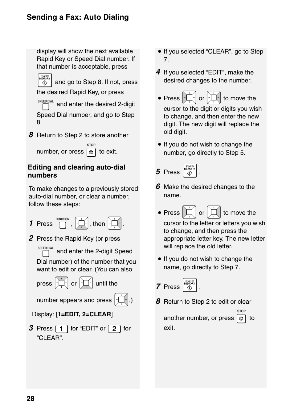 Sending a fax: auto dialing | Sharp UX-B800SE User Manual | Page 30 / 76