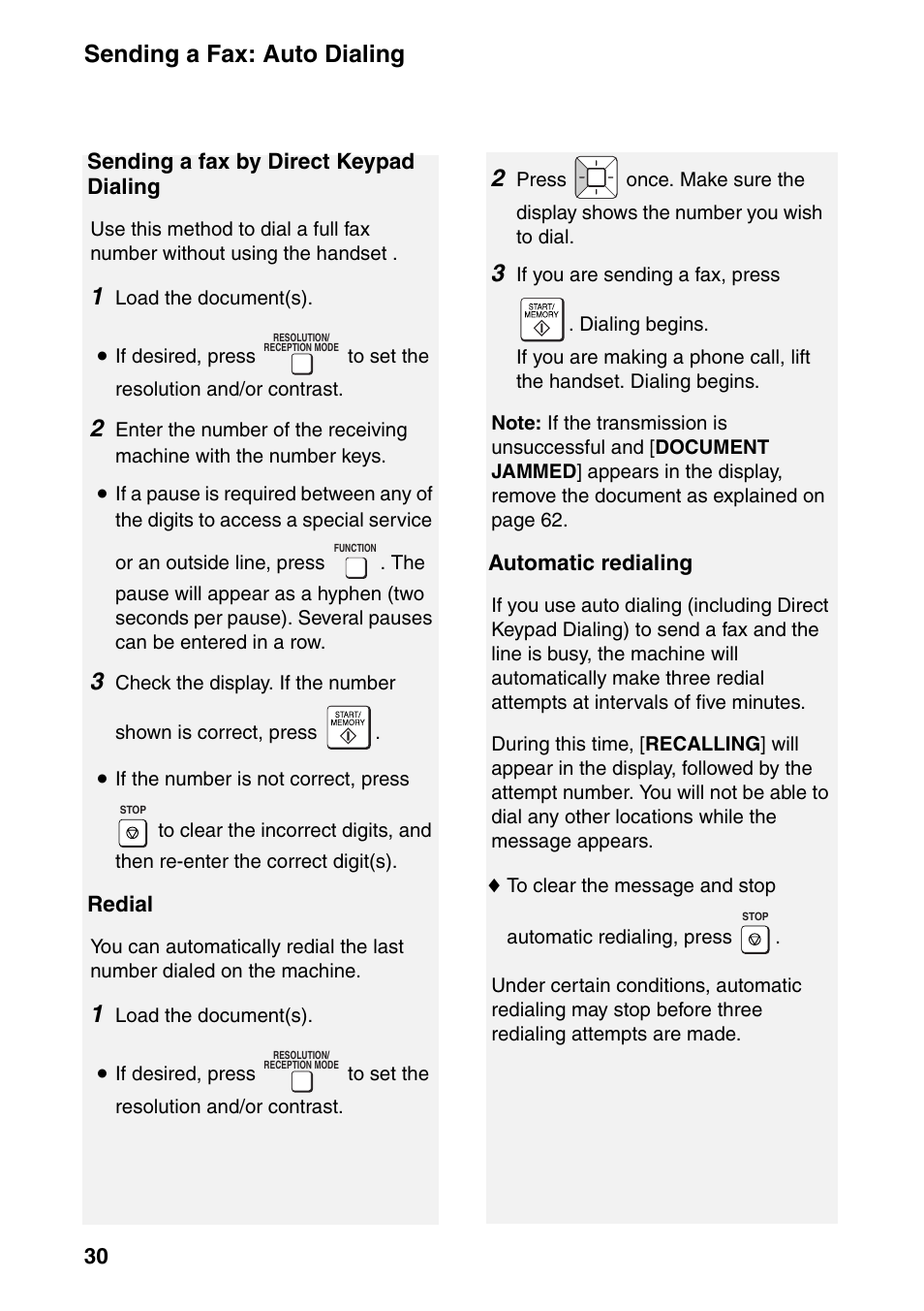 Sending a fax: auto dialing | Sharp UX-B800SE User Manual | Page 32 / 76