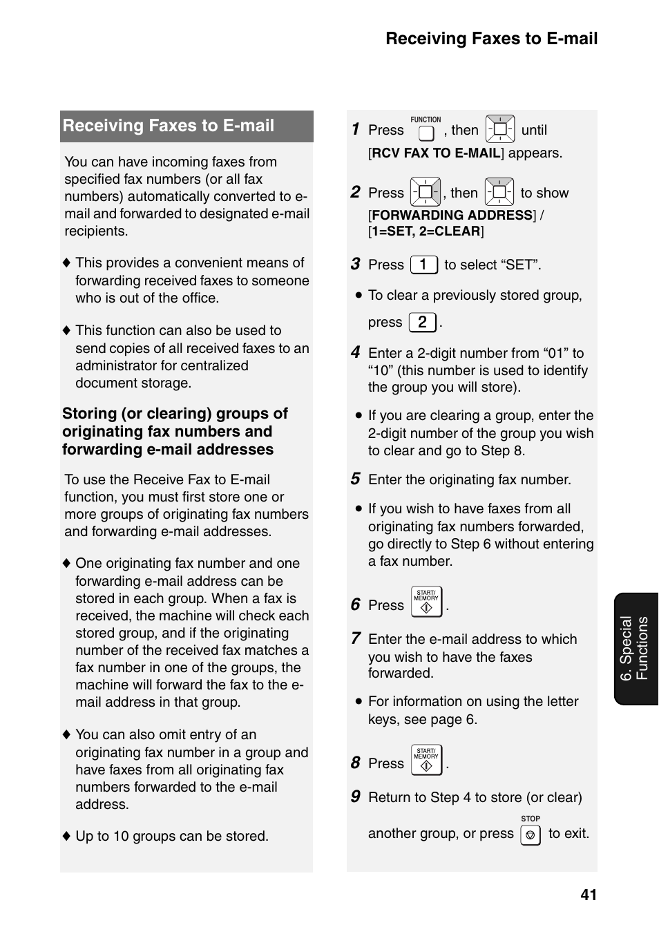 Receiving faxes to e-mail | Sharp UX-B800SE User Manual | Page 43 / 76