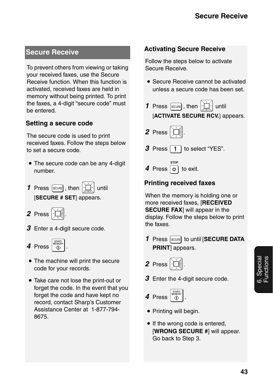Secure receive | Sharp UX-B800SE User Manual | Page 45 / 76